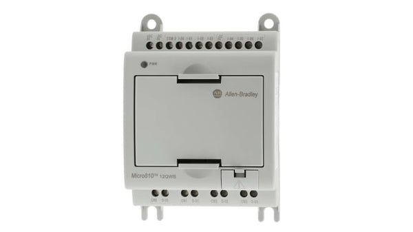 Rockwell, allen, bradley, allen-bradly, ethernet, ethernet-ip, ethernet/ip, CIP, industrial, OLC, communication, controller,2080-LC10-12QWB,Allen Bradley Micro810 PLC CPU - 8 Inputs, 4 Outputs, Relay, USB Networking